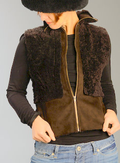 Fuzzy Navel Vest and Tsarina Hat